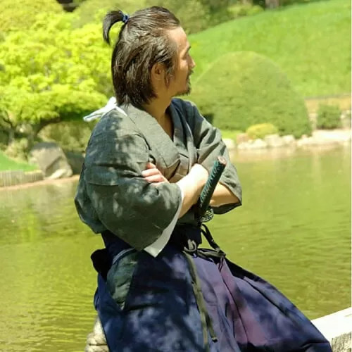 long hair on men samurai style