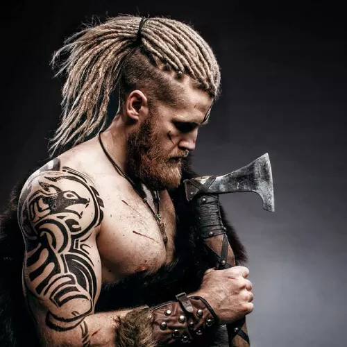 typical viking long hair