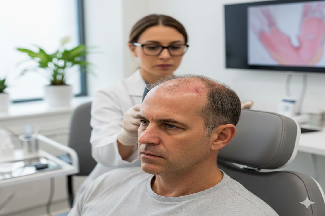 How is a hair transplant repair performed?